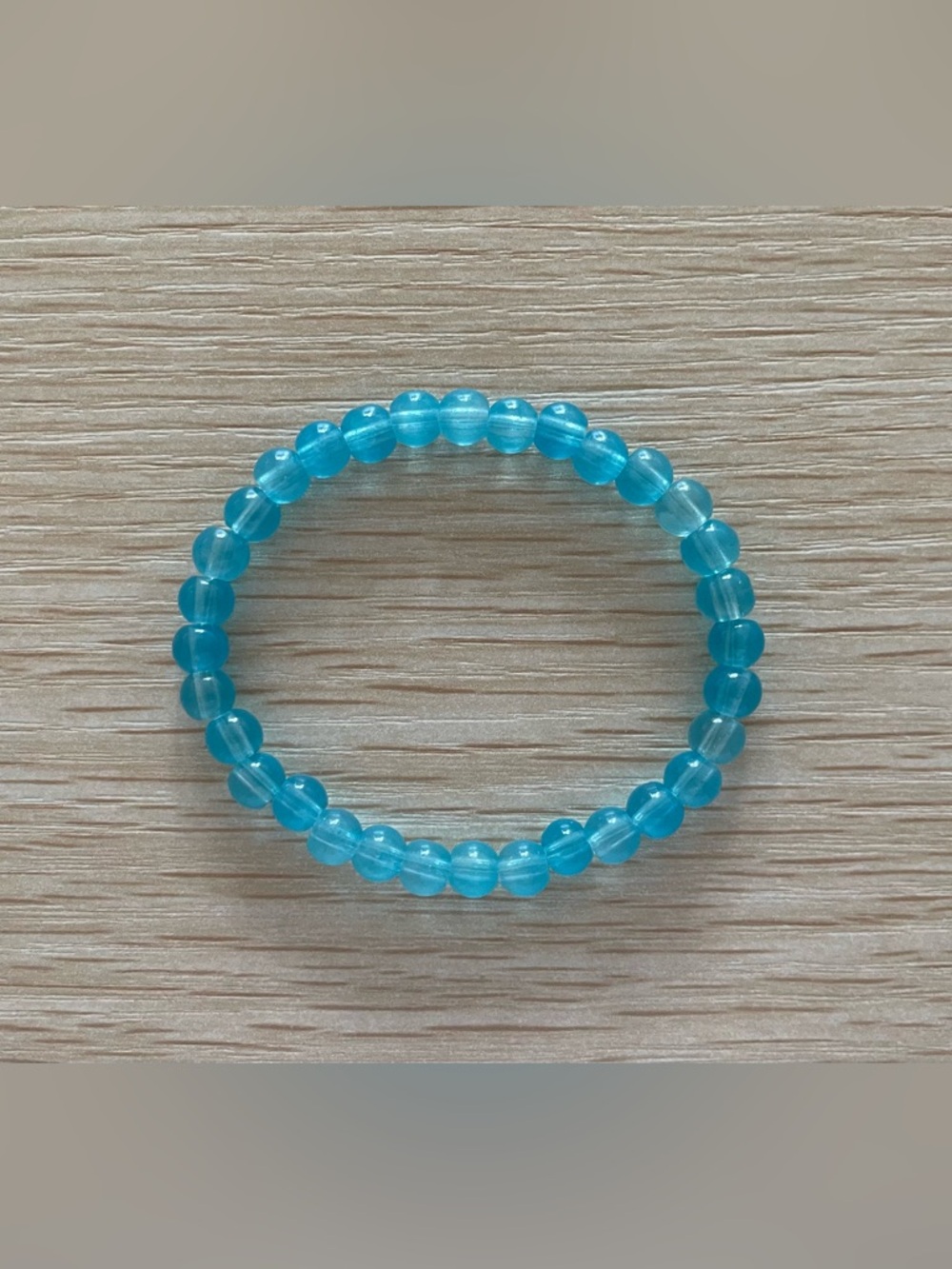 Cerulean blue glass bead bracelet
